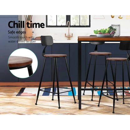 Artiss 2x Bar Stools Vintage Metal Chairs - Mekamart Australia