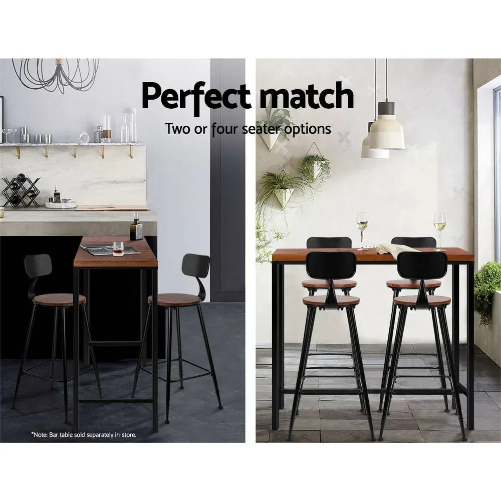 Artiss 2x Bar Stools Vintage Metal Chairs - Mekamart Australia