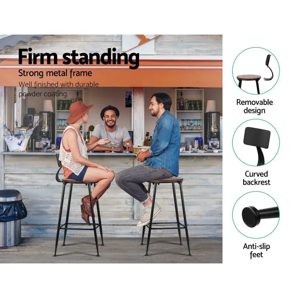 Artiss 2x Bar Stools Vintage Metal Chairs - Mekamart Australia