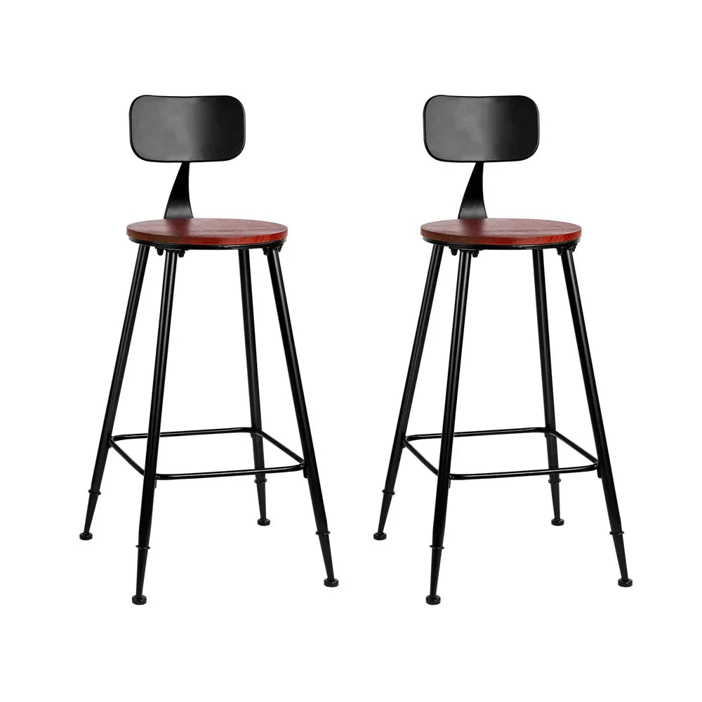 Artiss 2x Bar Stools Vintage Metal Chairs - Mekamart Australia