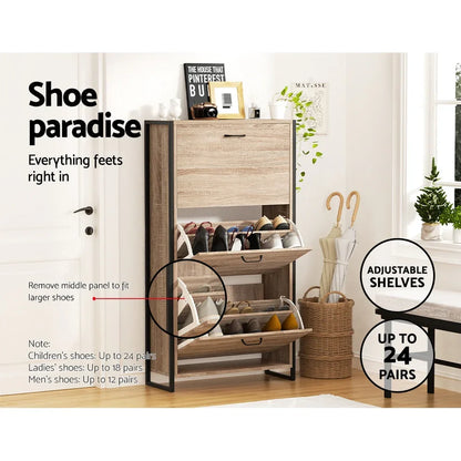 Artiss Shoe Rack Cabinet Adjustable Shelves 24 Pairs Tim - Mekamart Australia