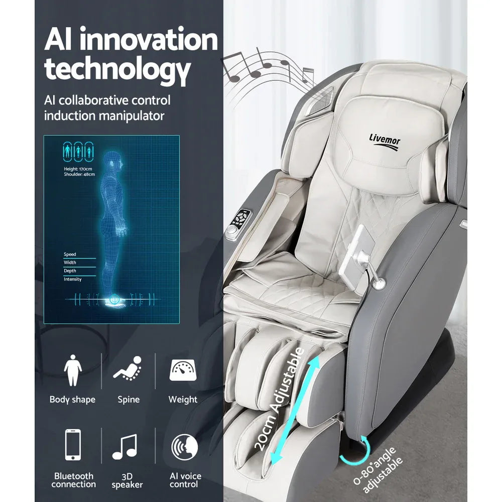 Livemor 4D Massage Chair Electric Recliner Home Massager Gary - Mekamart Australia