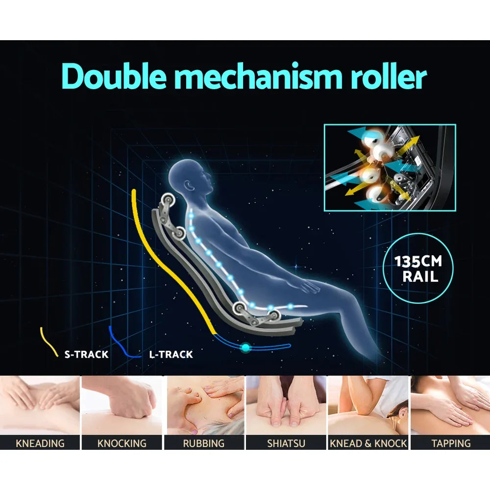 Livemor 4D Massage Chair Electric Recliner Double Core Mechanism Massager Melisa - Mekamart Australia