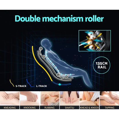 Livemor 4D Massage Chair Electric Recliner Double Core Mechanism Massager Melisa - Mekamart Australia