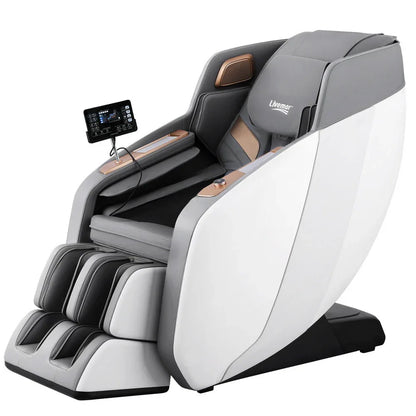 Livemor 4D Massage Chair Electric Recliner Double Core Mechanism Massager ROWA White - Mekamart Australia