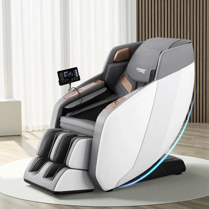 Livemor 4D Massage Chair Electric Recliner Double Core Mechanism Massager ROWA White - Mekamart Australia