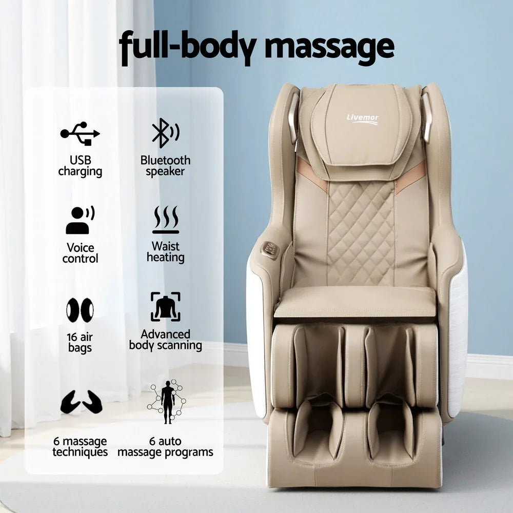 Livemor Massage Chair Electric Recliner Home Massager 3D OLIN - Mekamart Australia