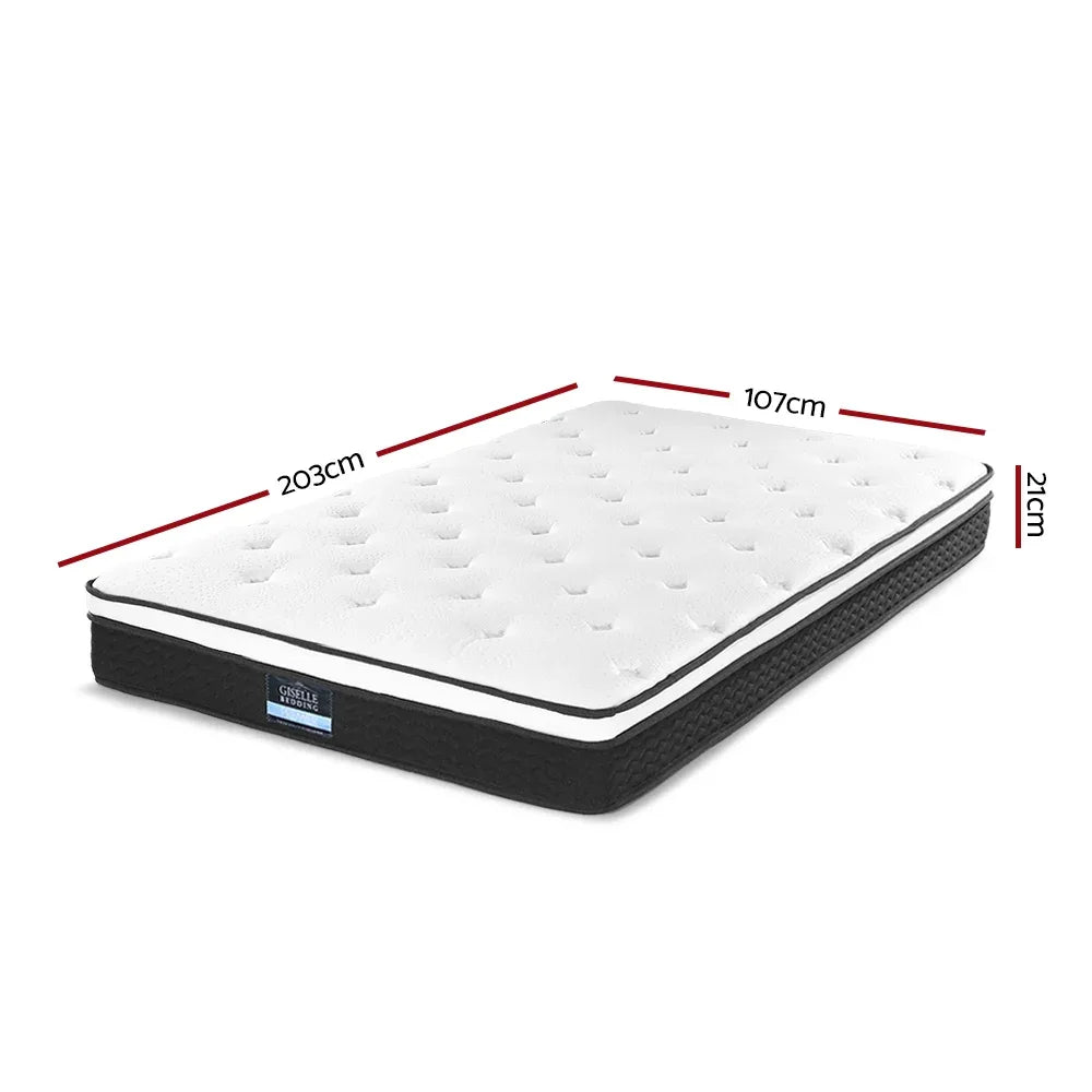 Giselle Bedding 21cm Mattress Euro Top King Single - Mekamart Australia