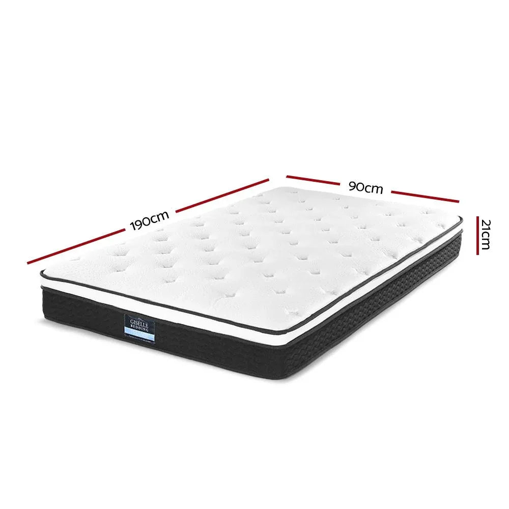 Giselle Bedding 21cm Mattress Euro Top Single - Mekamart Australia