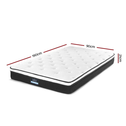 Giselle Bedding 21cm Mattress Euro Top Single - Mekamart Australia