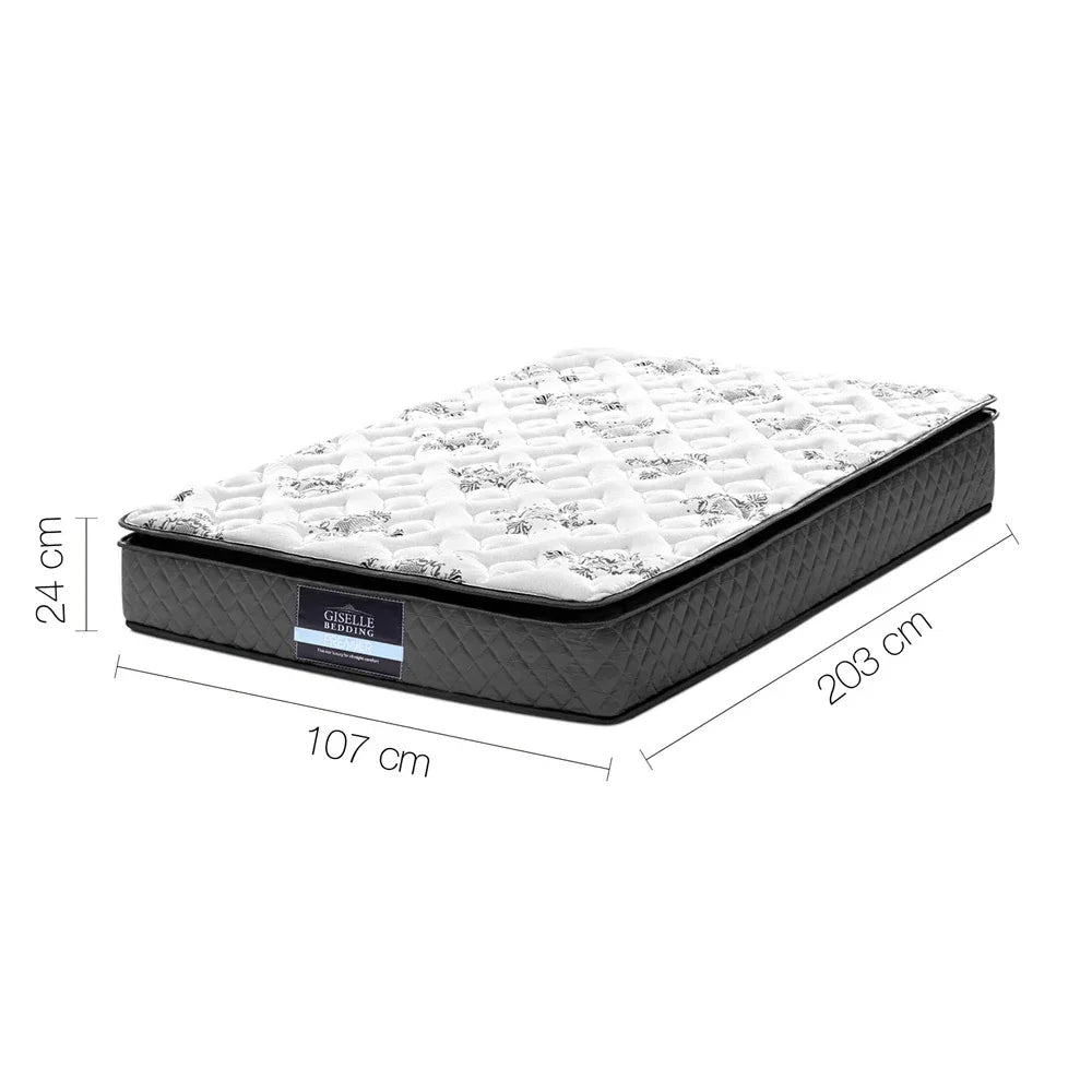 Giselle Bedding 24cm Mattress Pillow Top King Single - Mekamart Australia