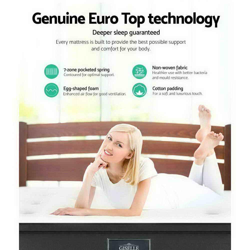 Giselle Bedding 34cm Mattress Euro Top King - Mekamart Australia