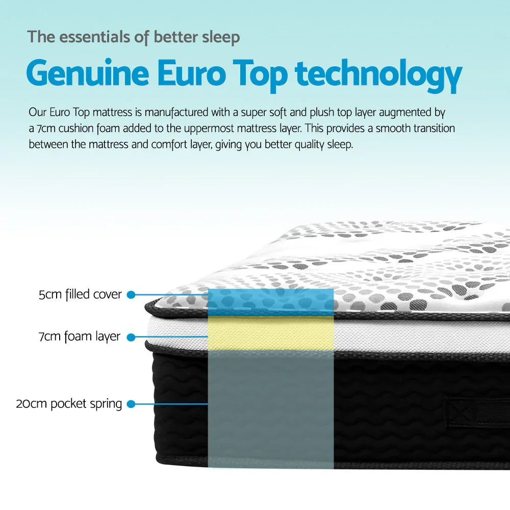 Giselle Bedding 32cm Mattress Euro Top King - Mekamart Australia