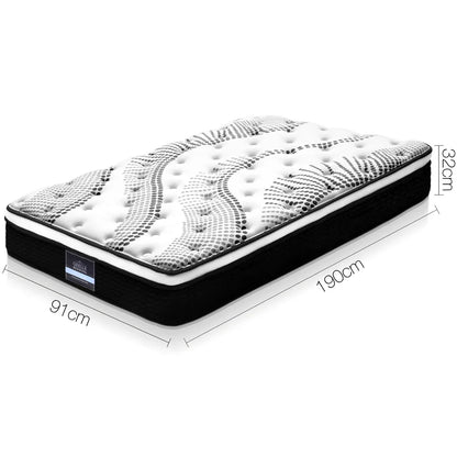 Giselle Bedding 32cm Mattress Euro Top Single - Mekamart Australia