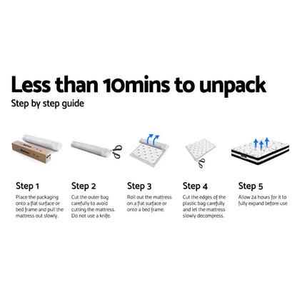 Giselle Bedding 34cm Mattress Euro Top Pocket Spring Super King - Mekamart Australia