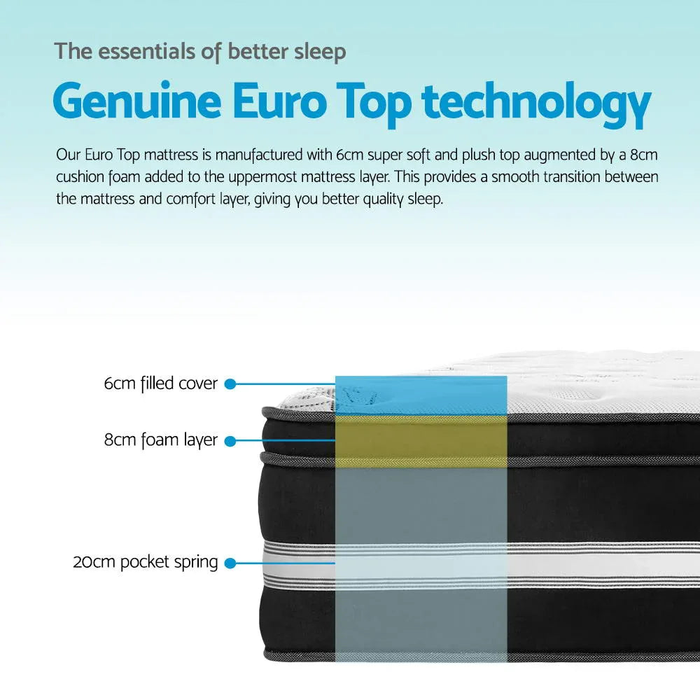 Giselle Bedding 34cm Mattress Cool Gel Memory Foam Double - Mekamart Australia