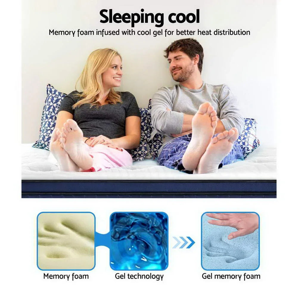 Giselle Bedding 34cm Mattress Cool Gel Memory Foam 7 Zone Double - Mekamart Australia
