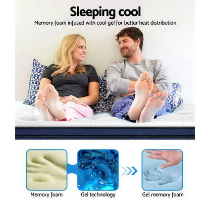 Giselle Bedding 34cm Mattress Cool Gel Memory Foam 7 Zone Double - Mekamart Australia