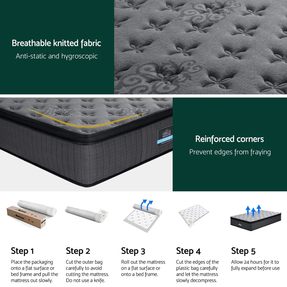 Bed Mattress Giselle 34cm King Single - Mekamart Australia