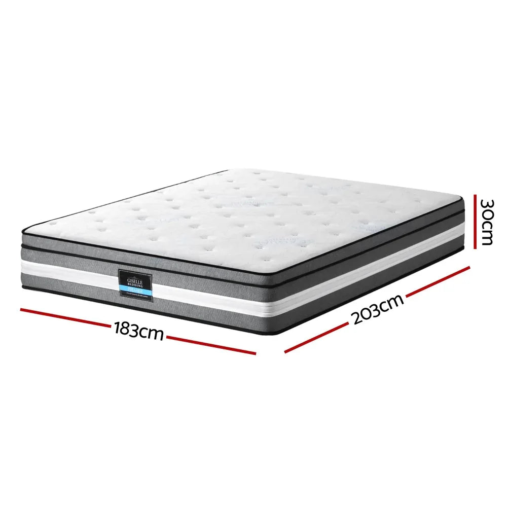 Giselle Bedding 30cm Mattress Gel Foam Pocket Spring King - Mekamart Australia