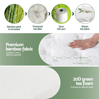 20cm Giselle Mattress Double Green Tea Mattresses - Mekamart Australia