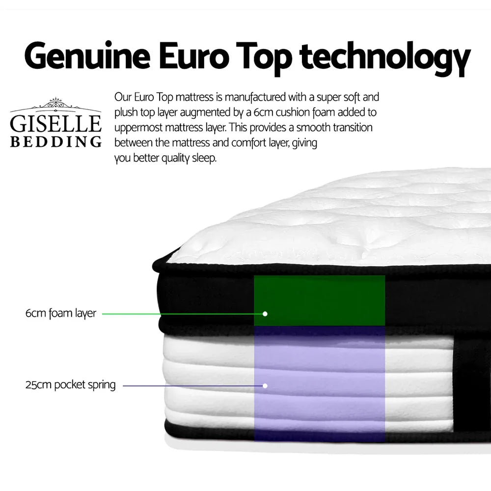 Giselle Bedding 31cm Mattress Euro Top King - Mekamart Australia