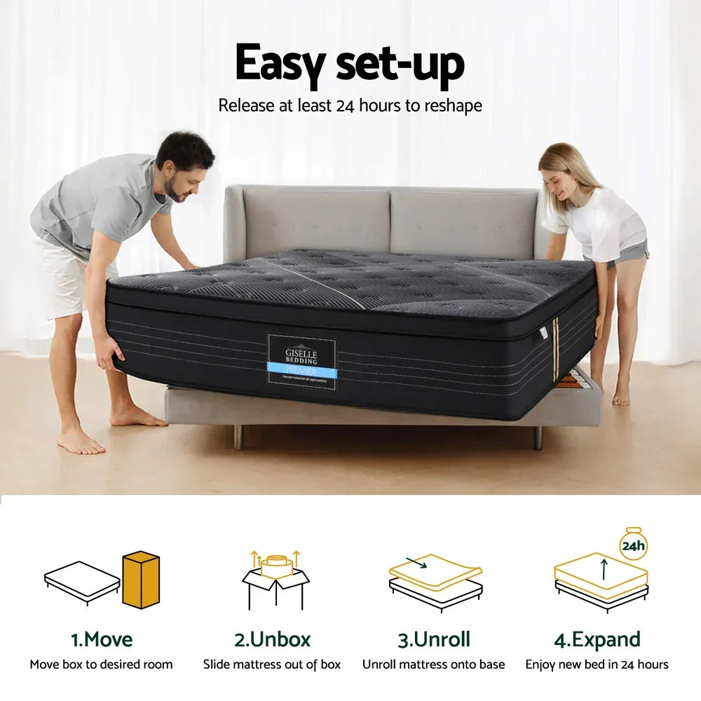 35cm Giselle Mattress Double Bed Bamboo Pocket Firm Foam - Mekamart Australia