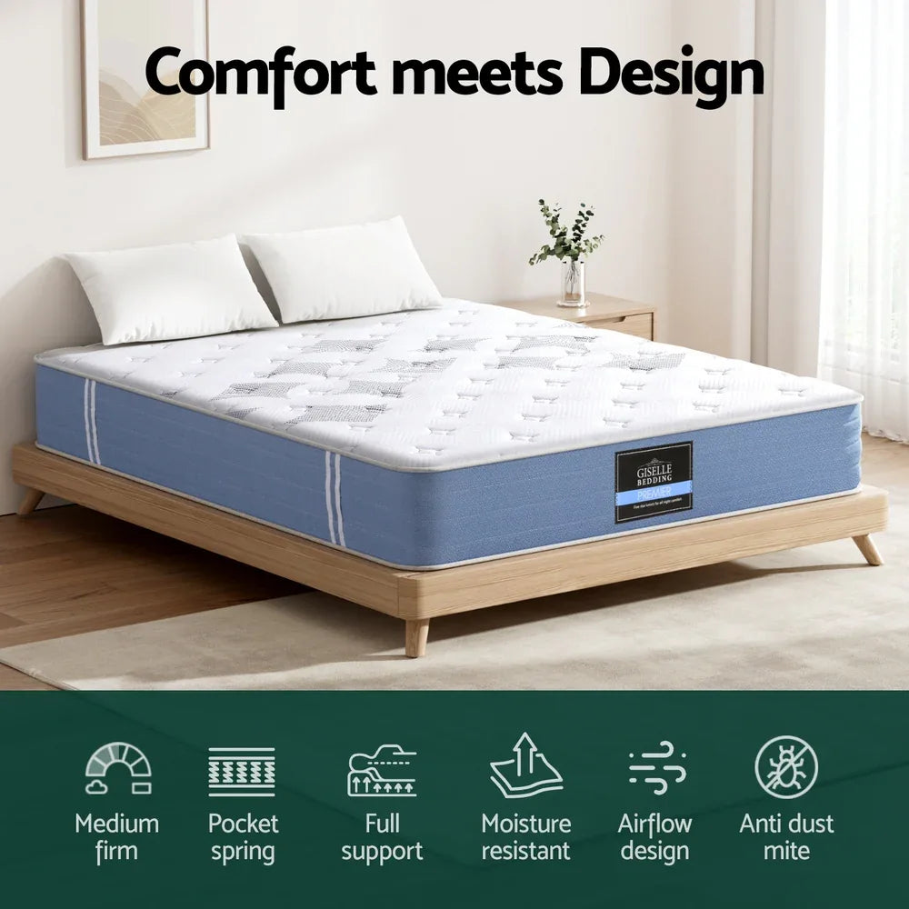 25cm Giselle Mattress King Bed Pocket Spring Mattresses - Mekamart Australia