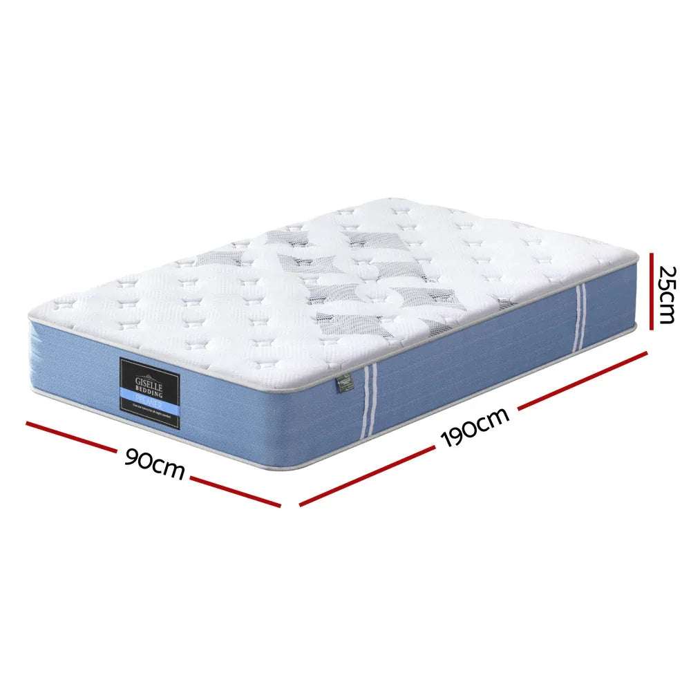25cm Giselle Mattress Single Bed Pocket Spring Mattresses - Mekamart Australia