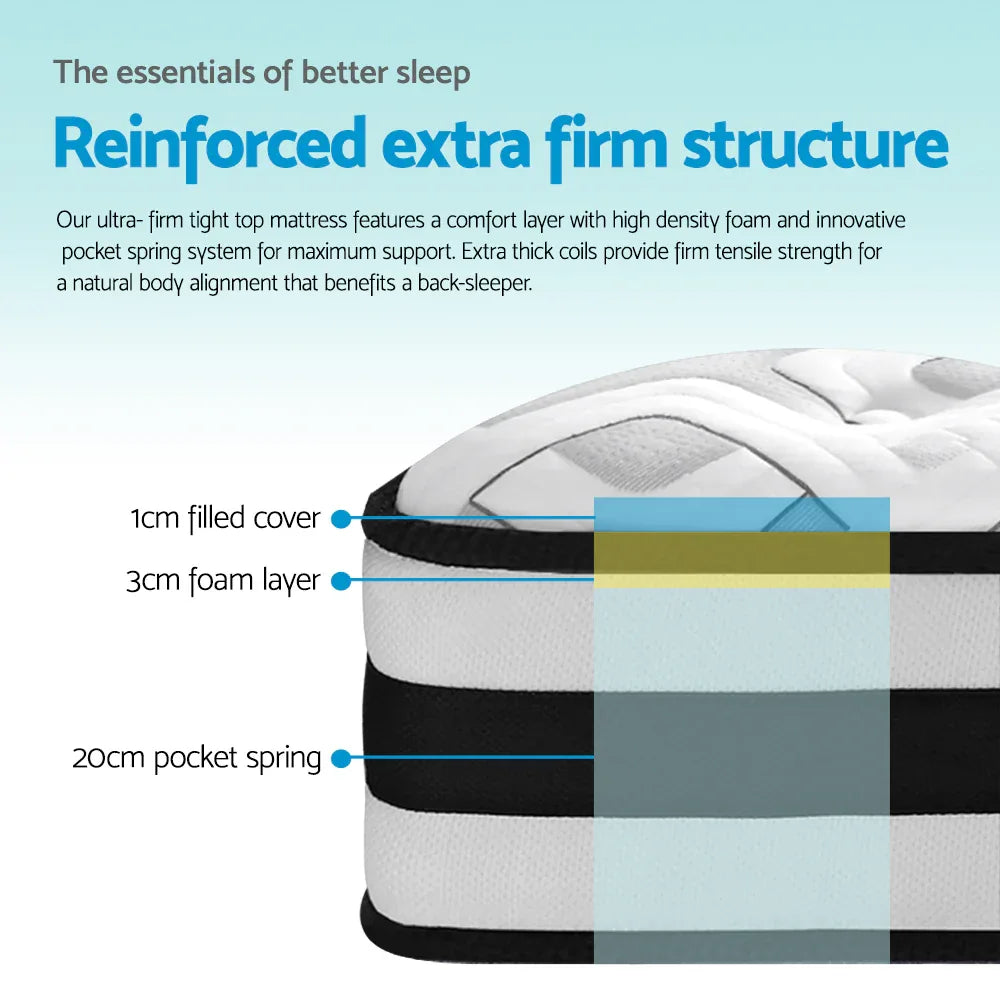 Giselle Bedding 24cm Mattress Super Firm Double - Mekamart Australia