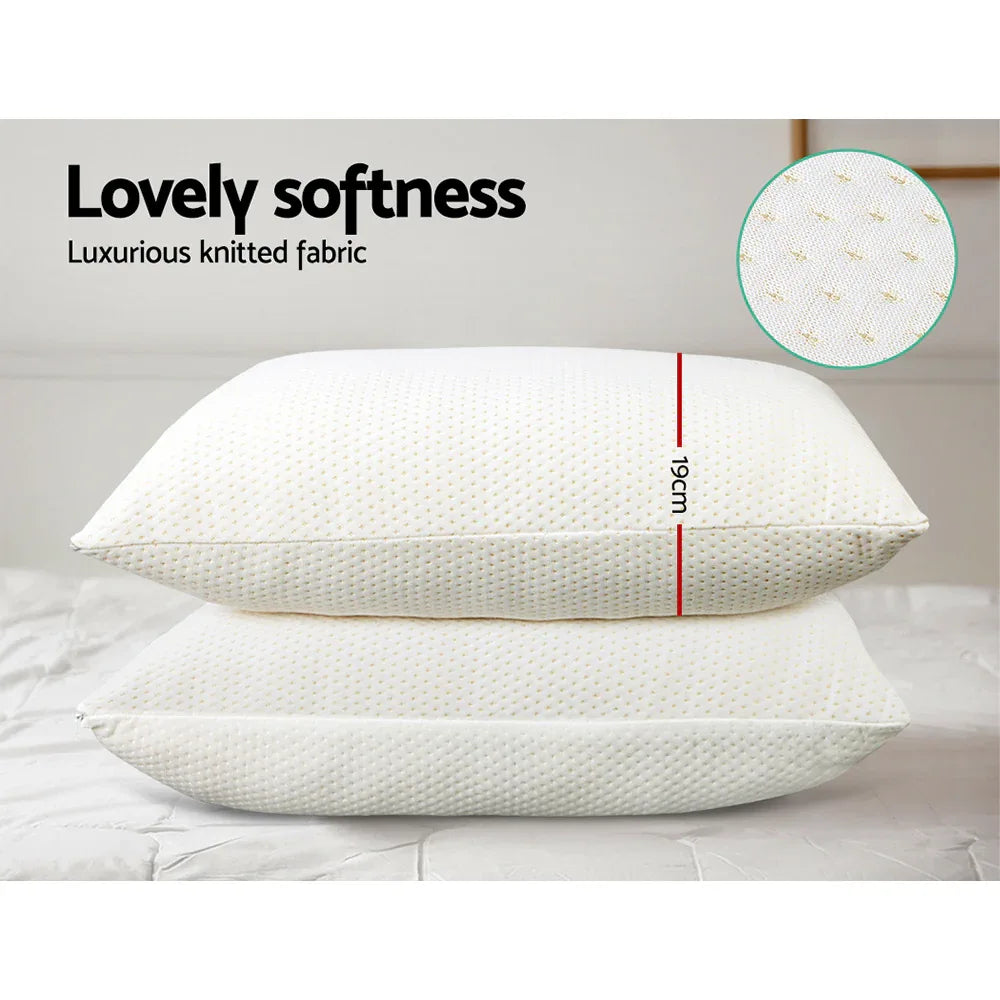 Giselle Bedding Memory Foam Pillow 19cm Thick Twin Pack - Mekamart Australia