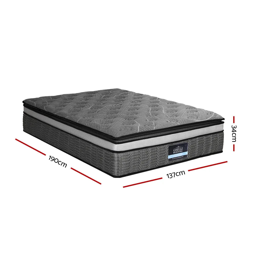 Giselle Bedding 34cm Mattress Double Layer Pocket Spring Double - Mekamart Australia