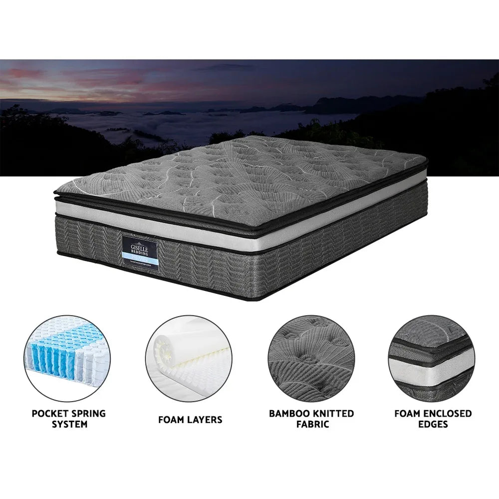 Giselle Bedding 34cm Mattress Double Layer Pocket Spring Double - Mekamart Australia