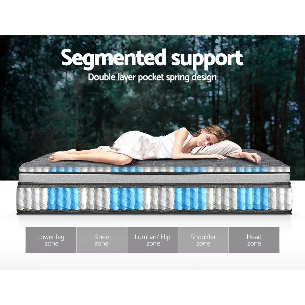 Giselle Bedding 34cm Mattress Double Layer Pocket Spring Double - Mekamart Australia
