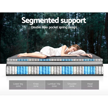 Giselle Bedding 34cm Mattress Double Layer Pocket Spring King - Mekamart Australia
