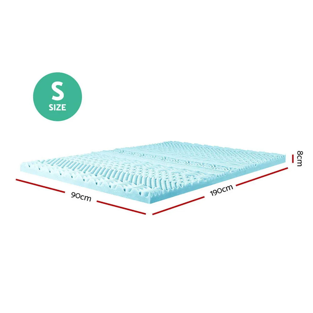 Giselle Bedding Memory Foam Mattress Topper 11-Zone 8cm Single - Mekamart Australia