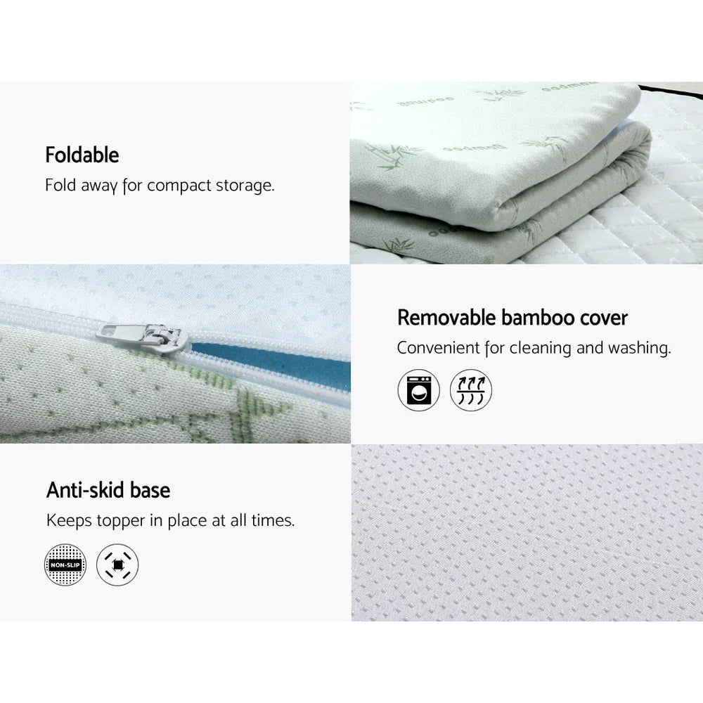 Giselle Bedding Memory Foam Mattress Topper 7-Zone 5cm Double - Mekamart Australia