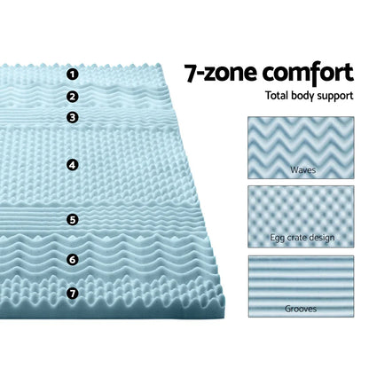 Giselle Bedding Memory Foam Mattress Topper 7-Zone 5cm King - Mekamart Australia