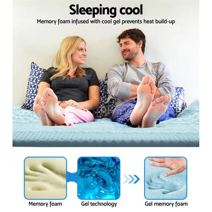 Giselle Bedding Memory Foam Mattress Topper 7-Zone 5cm Single - Mekamart Australia