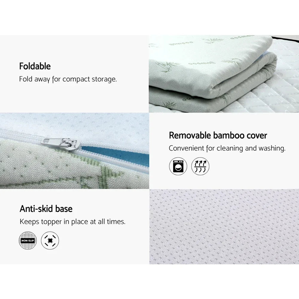 Giselle Bedding Memory Foam Mattress Topper 7-Zone 8cm Queen - Mekamart Australia
