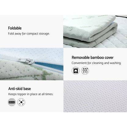 Giselle Bedding Memory Foam Mattress Topper 7-Zone 8cm Queen - Mekamart Australia