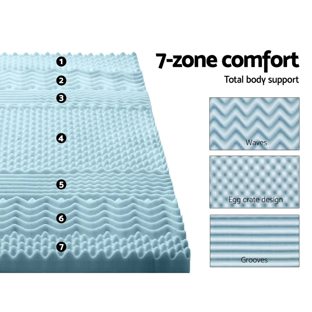 Giselle Bedding Memory Foam Mattress Topper 7-Zone 8cm Queen - Mekamart Australia