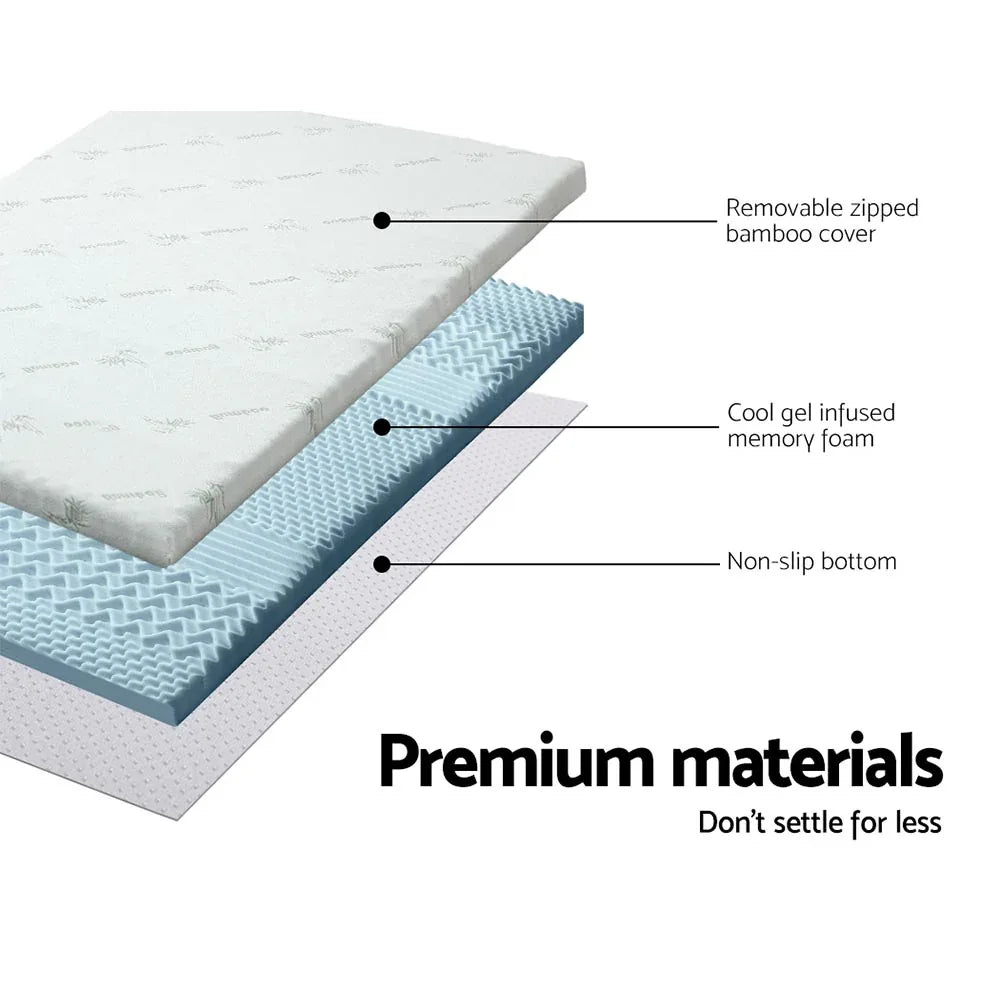 Giselle Bedding Memory Foam Mattress Topper 7-Zone 8cm Single - Mekamart Australia