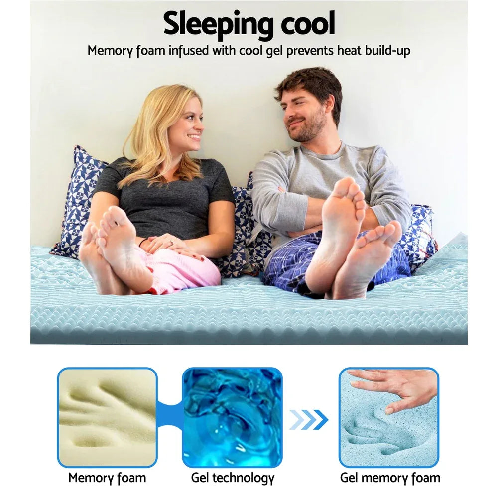 Giselle Bedding Memory Foam Mattress Topper 7-Zone 8cm Single - Mekamart Australia