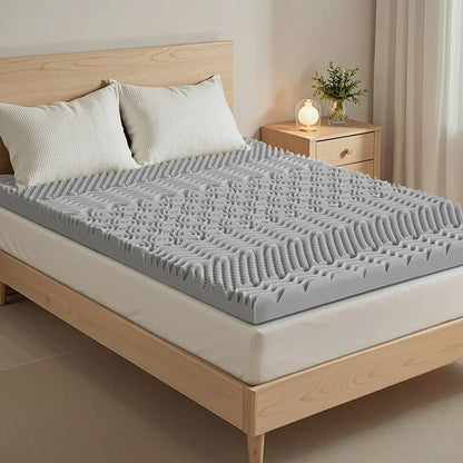 Giselle Bedding 8cm Memory Foam Mattress Topper 7-Zone Graphite Queen - Mekamart Australia
