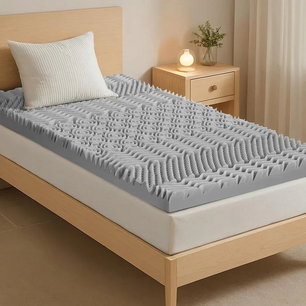 Giselle Bedding 8cm Memory Foam Mattress Topper 7-Zone Graphite Single - Mekamart Australia