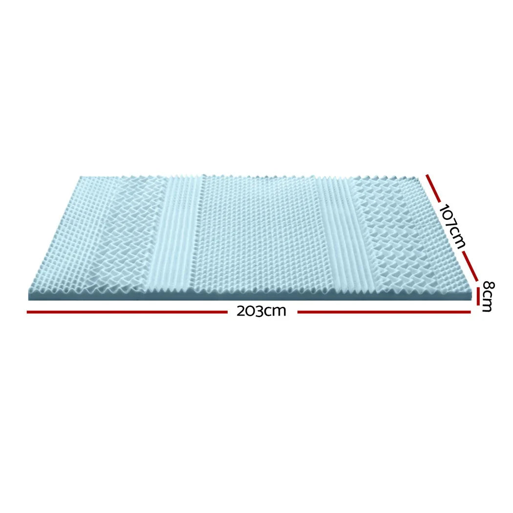 Giselle Memory Foam Mattress Topper 7-Zone 8cm King Single - Mekamart Australia
