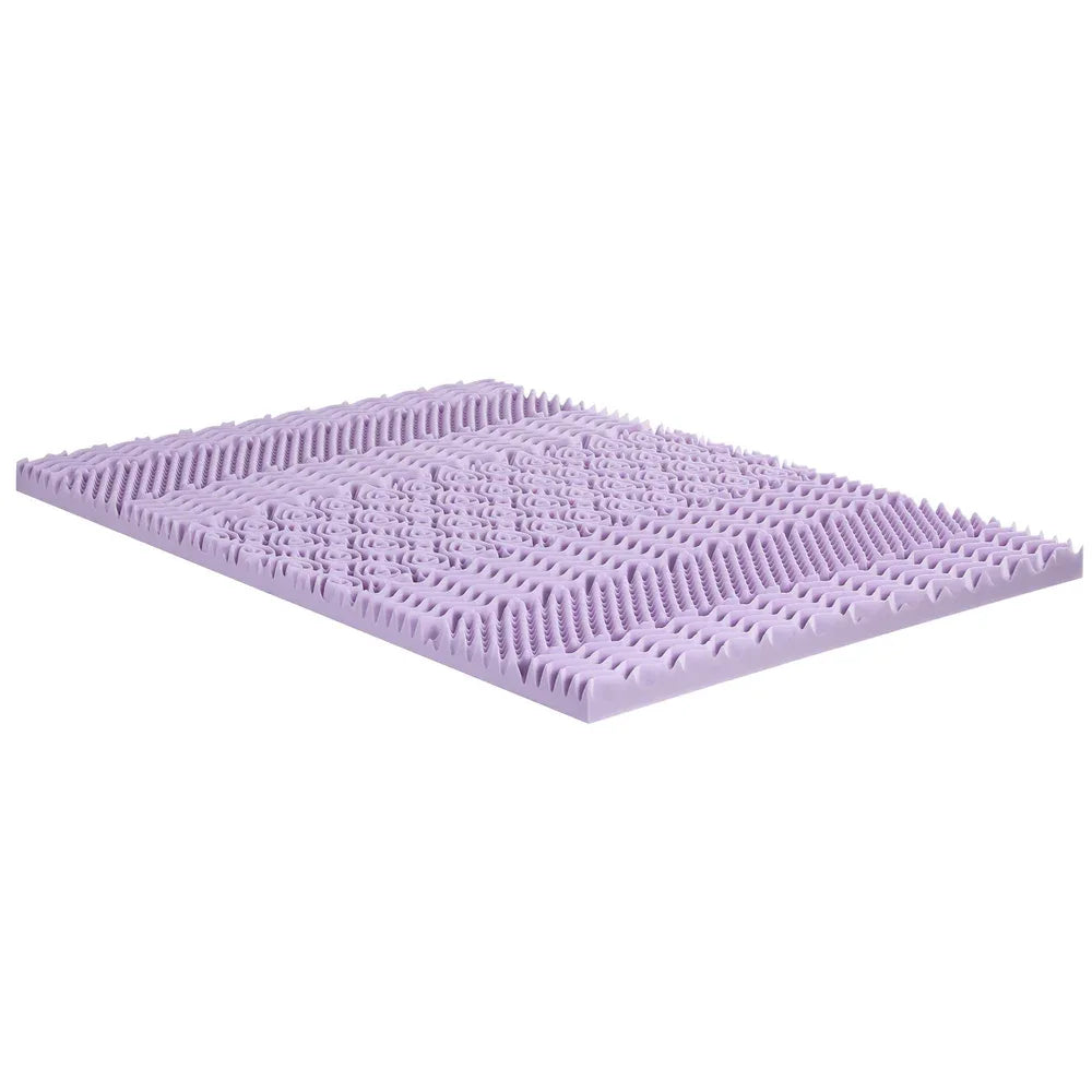 Giselle 8cm Memory Foam Mattress Topper Lavender Infused Bamboo Cover 7-Zone Double - Mekamart Australia