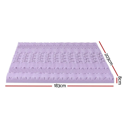 Giselle 8cm Memory Foam Mattress Topper Lavender Infused Bamboo Cover 7-Zone King - Mekamart Australia
