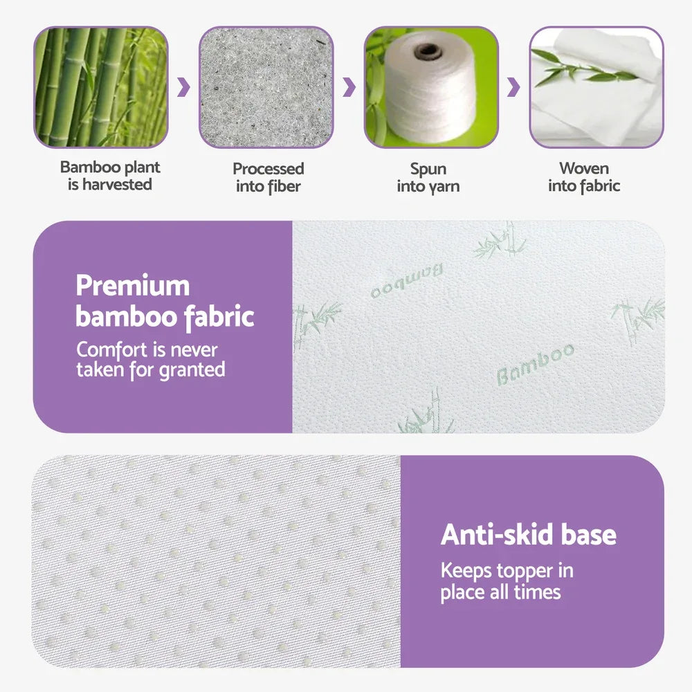 Giselle 8cm Memory Foam Mattress Topper Lavender Infused Bamboo Cover 7-Zone King - Mekamart Australia